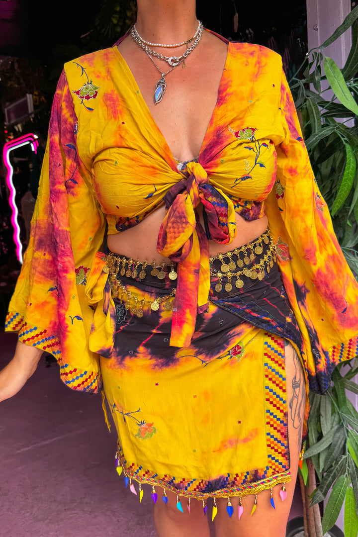 Sunrise Skirt Bell Sleeve Set