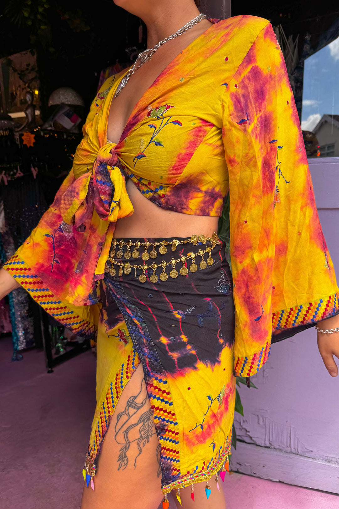 Sunrise Skirt Bell Sleeve Set